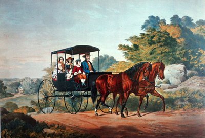 Życie na wsi: Poranna przejażdżka autorstwa Currier and Ives