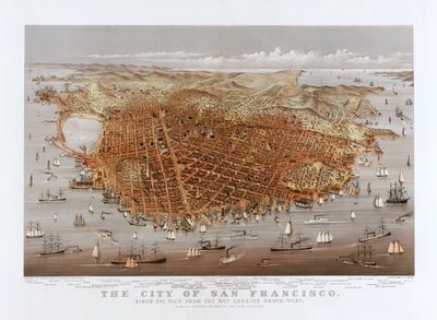 Miasto San Francisco autorstwa Currier & Ives, c.1878 (kolor lito) autorstwa Currier and Ives