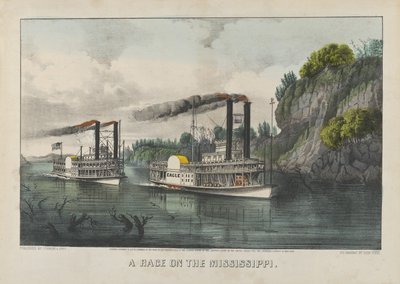 Wyścig na Missisipi autorstwa Currier and Ives