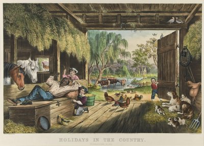 Wakacje na wsi, kłopotliwe muchy autorstwa Currier and Ives
