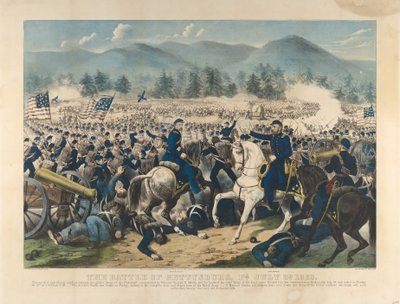 Bitwa pod Gettysburgiem, Pa., 3 lipca autorstwa Currier and Ives