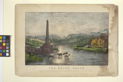 The Boyne Water (litografia colorida à mão) polonês autorstwa N. and Ives J.M. (1824 95) Currier