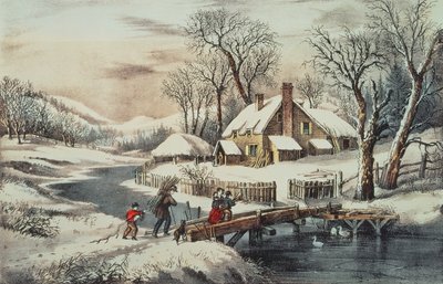 Zima w Ingleside, wyd. przez Currier & Ives (druk) autorstwa N. Currier and Ives J.M.