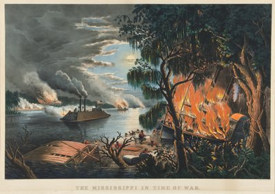 Missisipi w czasie wojny autorstwa Currier and Ives