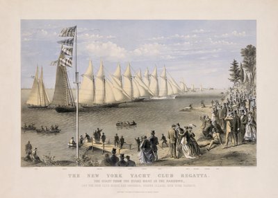 Regaty New York Yacht Club autorstwa Currier and Ives