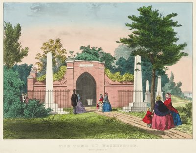 Grobowiec Waszyngtona, Mount Vernon, Wirginia (litografia kolorowa) autorstwa Currier and Ives