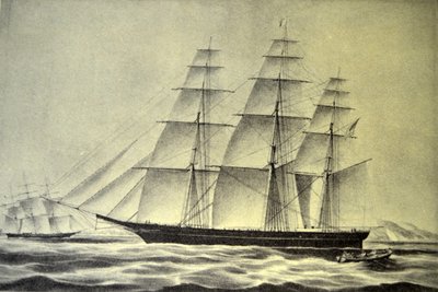 Currier & Ives ilustracja XIX wieku. Statek Clipper Hurricane autorstwa N. and Ives, J.M. Currier