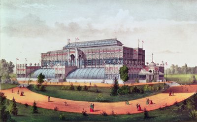 Hala Ogrodnicza, Wielka Wystawa Stulecia Stanów Zjednoczonych 1876 autorstwa N. and Ives, J.M. Currier