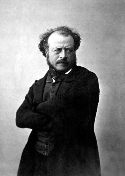 Francuski rzeźbiarz Auguste Preault, sfotografowany przez Nadara, ok. 1854 autorstwa Nadar