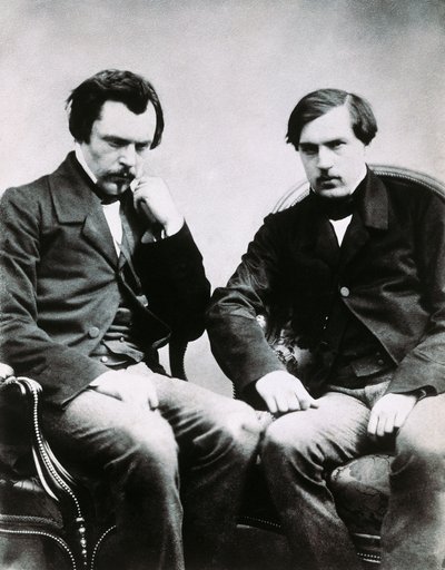 Bracia Edmond de Goncourt (1822-1896) i Jules Huot de Goncourt (1830-1870), francuscy pisarze, fot. Felix Nadar (1820-1910) autorstwa Nadar