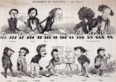 Seria „Muzycy i malarze” z „Le Petit journal pour rire” autorstwa Nadar