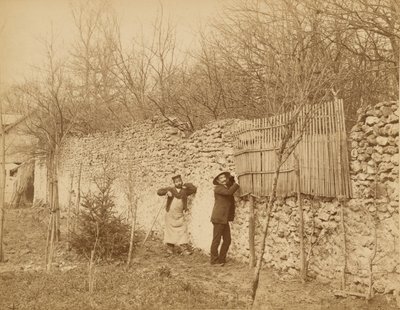 Ermitage de Sénart, ogrodnik i Jules Belaube autorstwa Nadar [Gaspard Félix Tournachon]