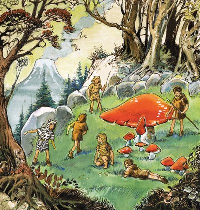 Zagubieni chłopcy, ilustracja z "Piotrusia Pana" J.M. Barrie (gwasz na papierze) autorstwa Nadir Quinto