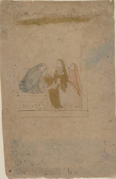 Dama z Posługaczami, ca. 1775-80. autorstwa Nainsukh