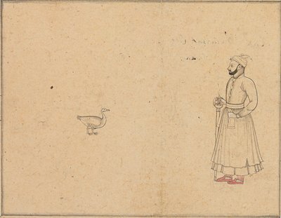 Raja Balwant Dev Singh i łabędź, ok. 1750-55 autorstwa Nainsukh