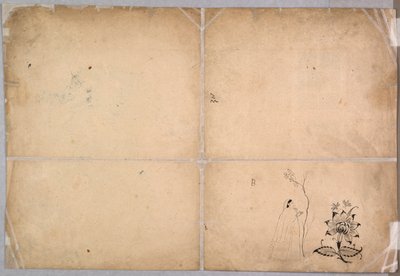 Dwa słonie walczące na dziedzińcu przed Muhammadem Shahem, ok. 1930 r. 1730-40. autorstwa Nainsukh