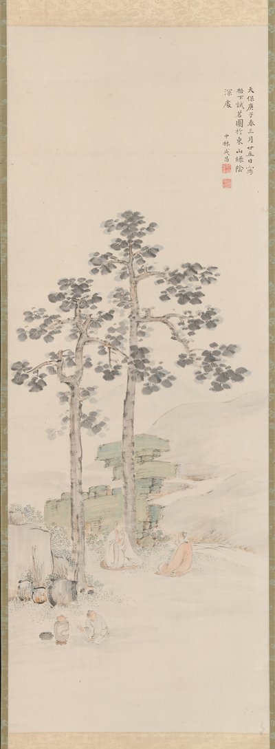 Próbkowanie herbaty pod drzewami Wu, 1840. autorstwa Nakabayashi Chikuto