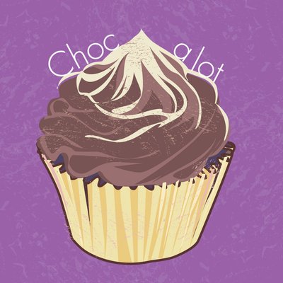 Choc A Lot Cup Cake, 2019, grafika cyfrowa autorstwa Nancy Moniz Charalambous