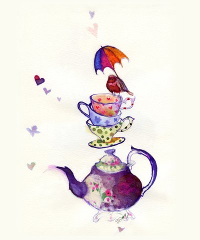 Herbaciany ptaszek, 2015, (tusz na papierze) autorstwa Nancy Moniz Charalambous