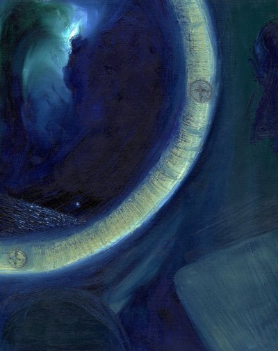 Górna koja, 2015, (olej na karcie) autorstwa Nancy Moniz Charalambous