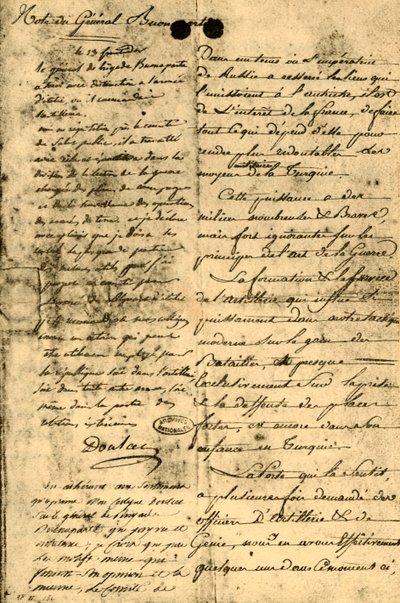 Notatka generała Bonaparte, 13 września 1795, 1921. autorstwa Napoleon Bonaparte I