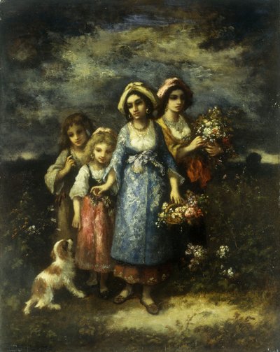 Zbieracze Kwiatów, 1873 autorstwa Narcisse Virgile Diaz de la Peña