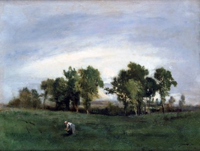 Kobieta na wiejskim polu, c1828-1876 autorstwa Narcisse Virgile Diaz de la Peña