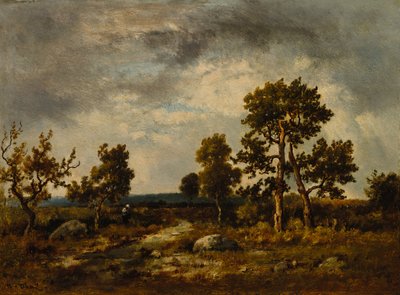 Ścieżka w pobliżu stawu żmij, las Fontainebleau, ok. XIX w. (olej na desce) autorstwa Narcisse Virgile Diaz de la Peña