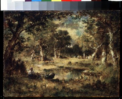 „Pejzaż leśny” (Leśne bagno) Obraz Narcisse Virgile Diaz de la Pena (1807-1876) 1870 Muzeum Puszkina, Moskwa autorstwa Narcisse Virgile Diaz de la Peña
