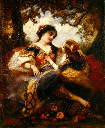 Turecka matka z dzieckiem, ok. 1844-60 (olej na desce składu) autorstwa Narcisse Virgile Diaz de la Peña
