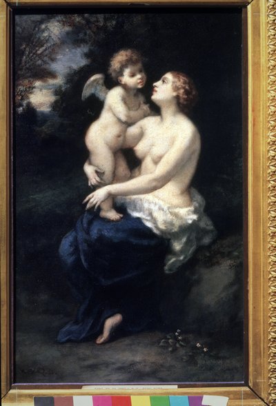 „Wenus trzymająca Kupidyna na kolanach” (Wenus z Kupidynem na kolanach). Obraz Narcyza Virgilio Diaz de la Pena (1807-1876) XIX-wieczne Muzeum Sztuk Pięknych im. Puszkina, Moskwa autorstwa Narcisse Virgile Diaz de la Peña