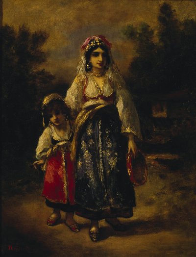 Kobieta i dziewczyna autorstwa Narcisse Virgile Diaz de la Peña