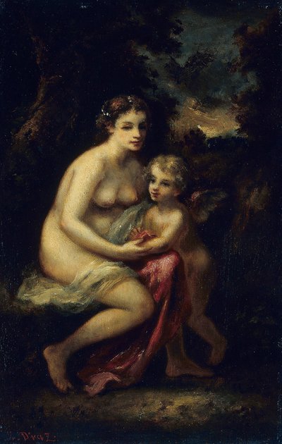 Edukacja Kupidyna, ok. 1859 (olej na płycie) autorstwa Narcisse Virgilio Diaz de la Peña