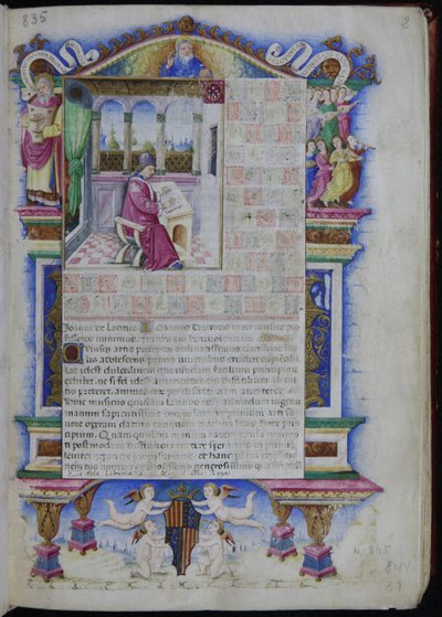 Portret Johannesa Tinctorisa Z Opus musices Joannis Tinctoris, 1483 autorstwa Nardo Rapicano