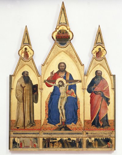 Trójca Święta ze św. Romualdem i św. Andrzejem, 1365 (tempera na desce) autorstwa Nardo di Cione Orcagna