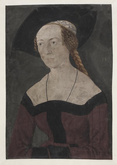 Portret w połowie długości młodej kobiety w klamerce w profilu 3/4 po lewej stronie autorstwa Narziss Renner