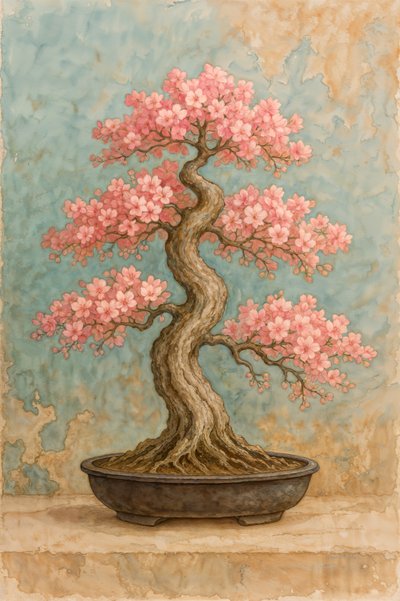 Bonsai z kwiatami wiśni autorstwa Natalie Bruns