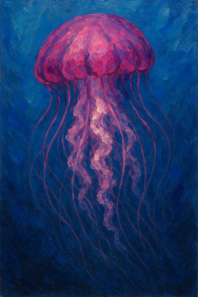 Świecąca różowa meduza autorstwa Natalie Bruns
