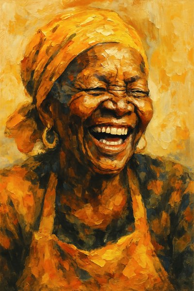 Portret „Złoty śmiech” autorstwa Natalie Bruns