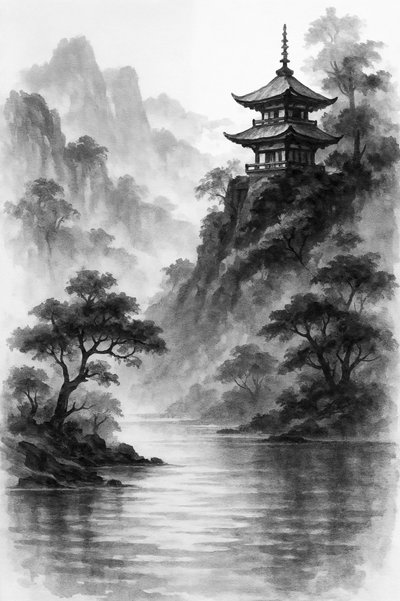 Pagoda Mglistej Góry autorstwa Natalie Bruns