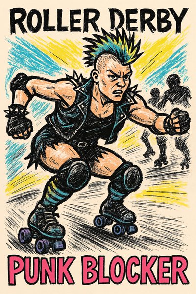 Roller Derby Punk Blocker autorstwa Natalie Bruns