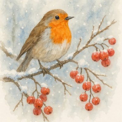 Snowy Winter Robin autorstwa Natalie Bruns