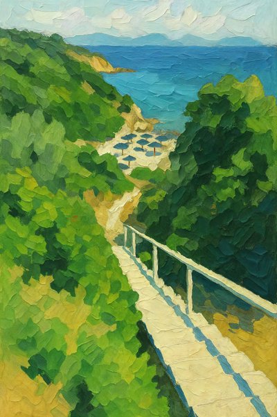 Schody w Sunny Beach autorstwa Natalie Bruns