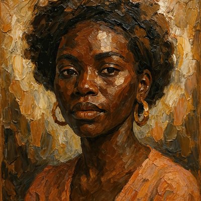 Teksturowany portret afrykański autorstwa Natalie Bruns