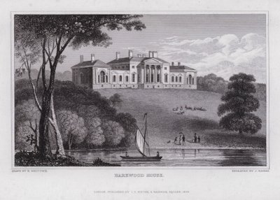 Harewood House (grawerowanie) autorstwa Nathaniel (after) Whittock
