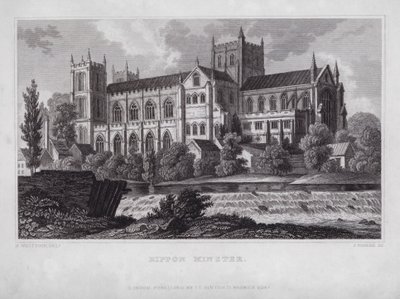 Rippon Minster (grawerowanie) autorstwa Nathaniel (after) Whittock
