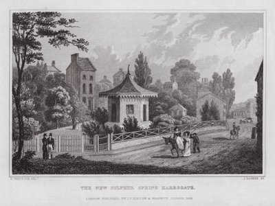 Nowe źródło siarki, Harrogate (rycina) autorstwa Nathaniel (after) Whittock