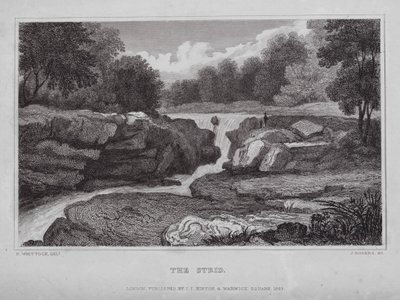 The Strid (grawerowanie) autorstwa Nathaniel (after) Whittock