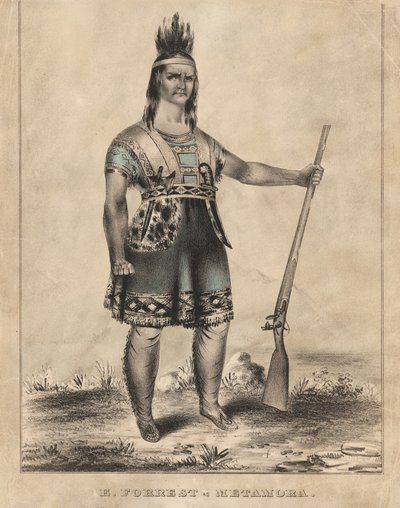 E. Forrest jako Metamora autorstwa Nathaniel Currier