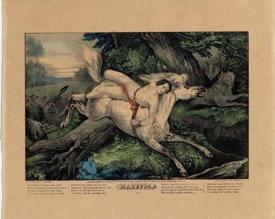 Mazeppa, 1846 (tablica druga z czterech, patrz także 331977, 331978 i 331980) autorstwa Nathaniel Currier